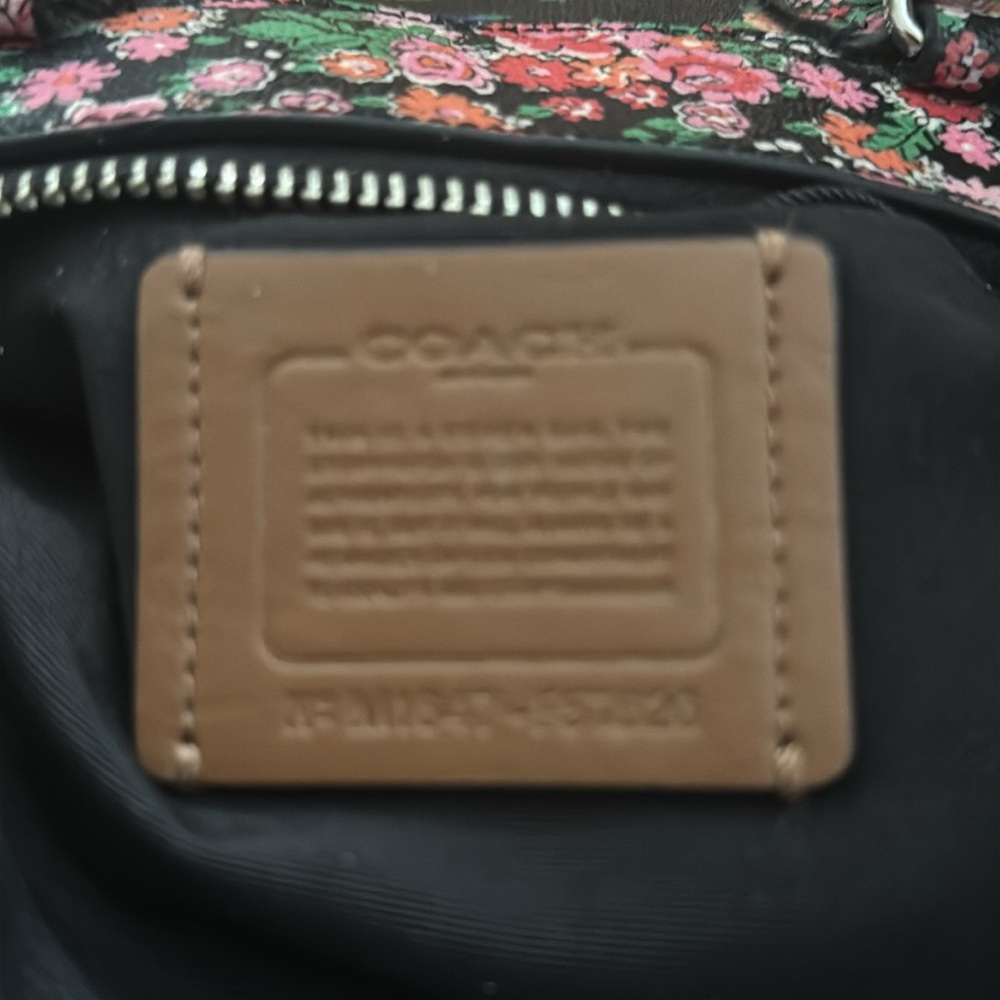 Coach satchel handbag Floral Pink Blue Black - Picture 5 of 10